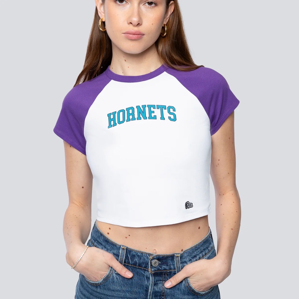 Women's nba HORNETS crop top t